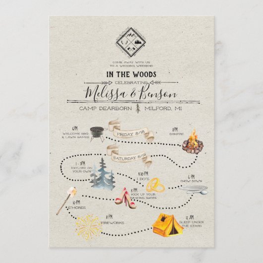 Hochzeitswochenende in der Waldfahrkarte Programm (Vorderseite)