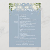 Hochzeitswochenende-Itinerary Dusty Blue Floral Programm (Rückseite)