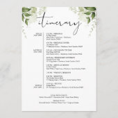 Hochzeitswochenende-Itinerary Grünzeug Floral Programm (Rückseite)