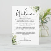 Hochzeitswochenende-Itinerary Grünzeug Floral Programm (Stehend Vorderseite)