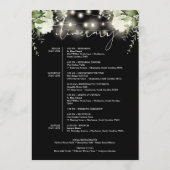 Hochzeitswochenende-Itinerary Grünzeug Floral Programm (Rückseite)