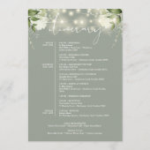 Hochzeitswochenende-Itinerary Sage Grün Floral Programm (Rückseite)