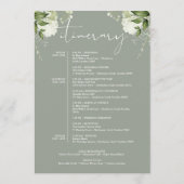 Hochzeitswochenende-Itinerary Sage Grün Floral Programm (Rückseite)