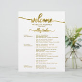 Hochzeitswochenende-Itinerary Simple Chic Zeitplan (Stehend Vorderseite)