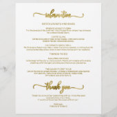 Hochzeitswochenende-Itinerary Simple Chic Zeitplan (Rückseite)