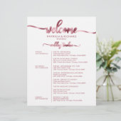 Hochzeitswochenende-Itinerary Simple Chic Zeitplan (Stehend Vorderseite)