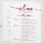 Hochzeitswochenende-Itinerary Simple Chic Zeitplan (Vorne/Hinten)