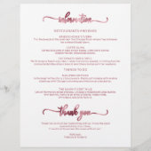 Hochzeitswochenende-Itinerary Simple Chic Zeitplan (Rückseite)
