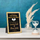 Hochzeitswochenende Pickleball Black & Gold Fotoplatte (Seite)