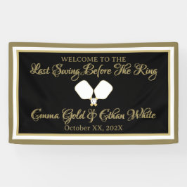 Hochzeitswochenende Pickleball Gold und Weiß Banner