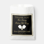 Hochzeitswochenende Pickleball Gold und Weiß Geschenktütchen (Vorderseite)