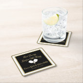 Hochzeitswochenende Pickleball Gold und Weiß Rechteckiger Pappuntersetzer (Vor Ort)