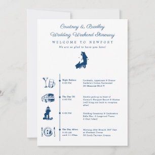 Hochzeitswochenende-Reiseplan Zeitplan Newport RI Einladung