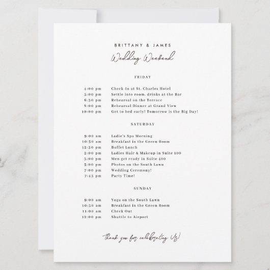 Hochzeitswochenende - Tour V3 Einladung (Vorderseite)