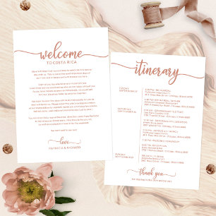 Hochzeitswochenende Willkommens-Itinerary-Brief Ro Einladung