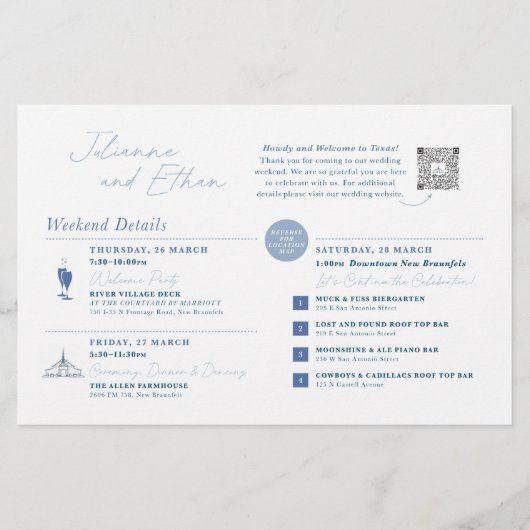 Hochzeitswochenende-Willkommenskarte - INDIVIDUELL (Vorderseite)