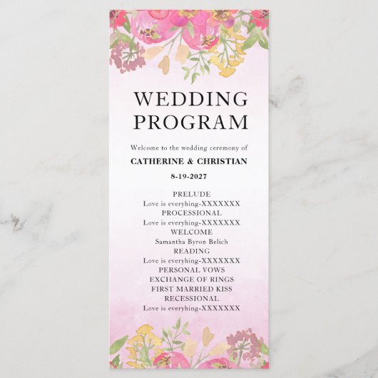 Hochzeitswohnung in Aquarellfarben Programm (Vorderseite)