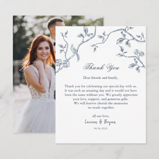 Hochzeitswohnung in Französisch Dankeskarte (Vorne/Hinten)