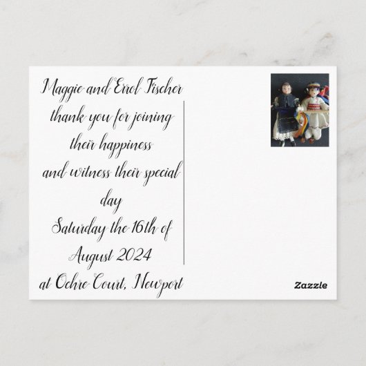 Hochzeitswohnung Vielen Dank Karte Rumänischer Nat (Rückseite)