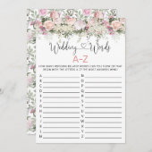 Hochzeitsworte A-Z Brautparty Game Einladung (Vorne/Hinten)