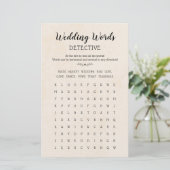 Hochzeitsworte Suche Table Game Calligraphy Rustik (Stehend Vorderseite)