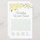 Hochzeitswortsuche Gelbe Rosen Duschspiel (Vorne/Hinten)