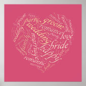 Hochzeitswortwolke Poster (Vorne)