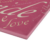 Hochzeitswortwolke Schneidebrett (Ecke)