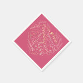 Hochzeitswortwolke Serviette (Ecke)