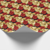 Hochzeitswrapping Paper-Gold-Rose Geschenkpapier (Ecke)
