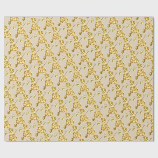 Hochzeitswrapping Paper-Gold-Rose Geschenkpapier (Flach)