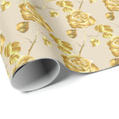Hochzeitswrapping Paper-Gold-Rose Geschenkpapier (Rolleneckpunkt)