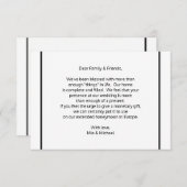 Hochzeitswünsche an gut monetären Sonderkarten Begleitkarte (Vorne/Hinten)