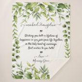 Hochzeitswünsche für Braut und Bräutigam Sherpadecke (Vorderseite)