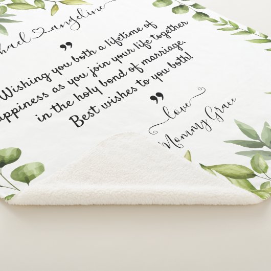 Hochzeitswünsche für Braut und Bräutigam Sherpadecke (3/4)