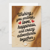 Hochzeitswünsche für endloses Glück in der Liebe Einladung (Vorne/Hinten)