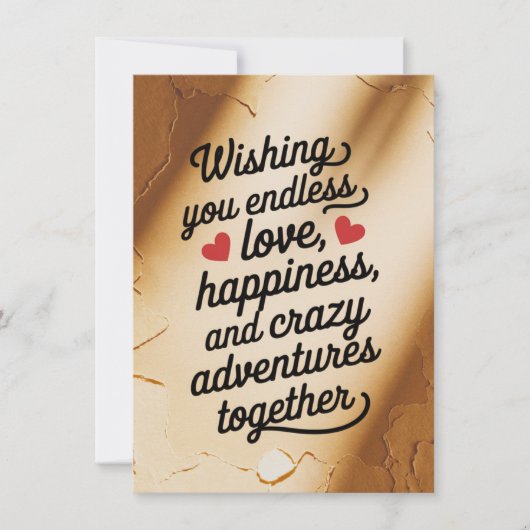 Hochzeitswünsche für endloses Glück in der Liebe Karte (Vorderseite)