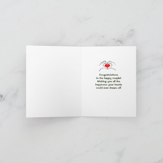 Hochzeitswünsche für Liebe und Glück Karte (Innenseite)