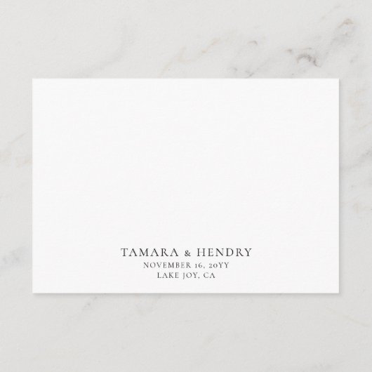 Hochzeitswünsche, gut Kalligrafie Script weiß Begleitkarte (Rückseite)