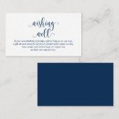 Hochzeitswünsche gut, moderne blaue Navy-Script Begleitkarte (Vorne/Hinten)