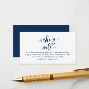Hochzeitswünsche gut, moderne blaue Navy-Script Begleitkarte