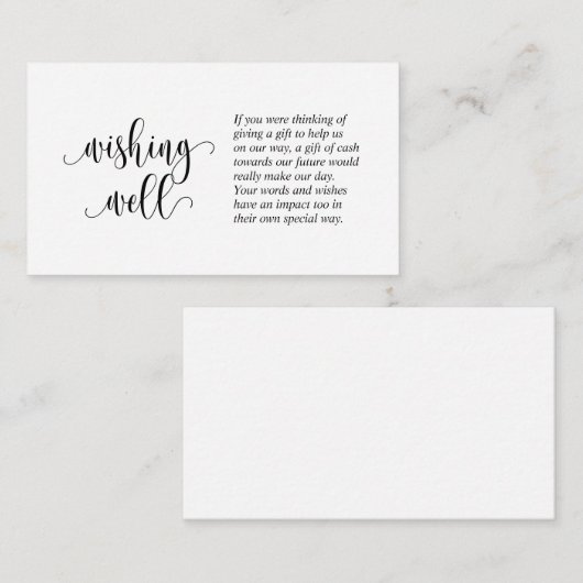 Hochzeitswünsche gut, moderne Skriptgestaltung Enc Begleitkarte (Vorne/Hinten)