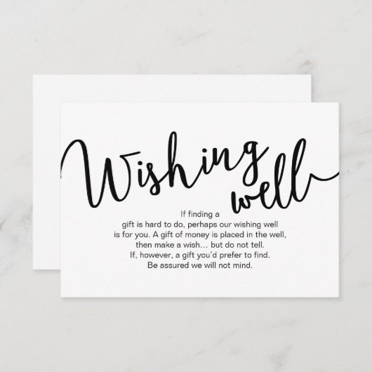 Hochzeitswünsche gut, Schwarzes Script Begleitkarte (Vorne/Hinten)