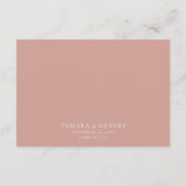 Hochzeitswünsche - Kalligrafie-Script-Rose Gold Begleitkarte (Rückseite)