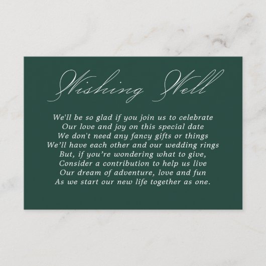 Hochzeitswünschkunst - Kalligrafie Smarald Green Begleitkarte (Vorderseite)