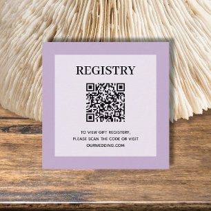 Hochzeitswunschliste QR-Code Lavendel Begleitkarte