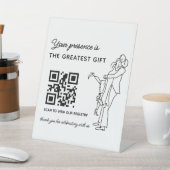 Hochzeitswunschliste QR-Code Sockelschild (In SItu)