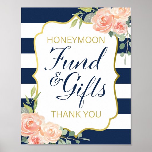 Hochzeitszeichen 8x10" für Navy und Gold Foil Poster (Vorne)