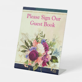 Hochzeitszeichen aquamarin, Marine, Green, Gold Fl Sockelschild