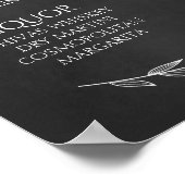 Hochzeitszeichen - Bar Menu Wedding Chalkboard Zei Poster (Ecke)
